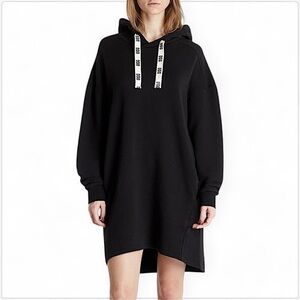 UGG Black Crewneck Hoodie Dress with White Branded Drawcords. Great condition!